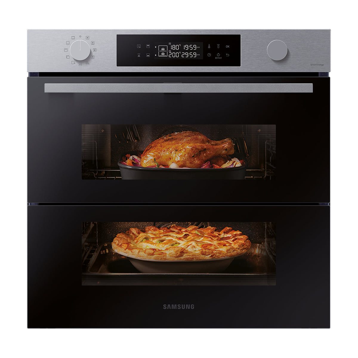 Horno integrable Samsung NV7B4530ZAS/U1, pirolítico de 76 l con Dual Cook Flex