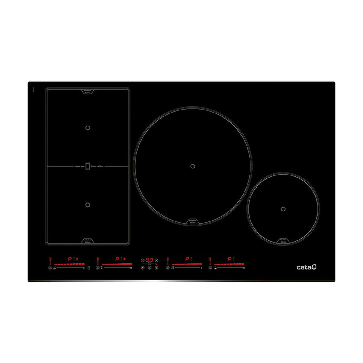Placa de inducción CATA INSB 8021 BK de 80 cm con 4 zonas y zona flexible