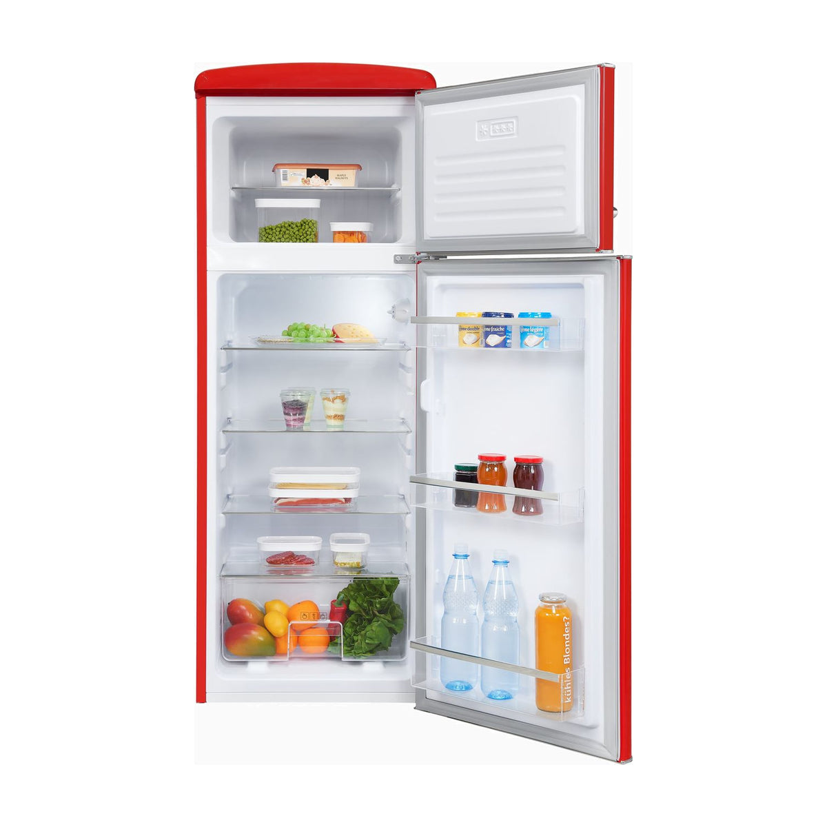 Frigorífico de dos puertas Exquisit RKGC270-45-H-160E rojo, 206 l, clase E