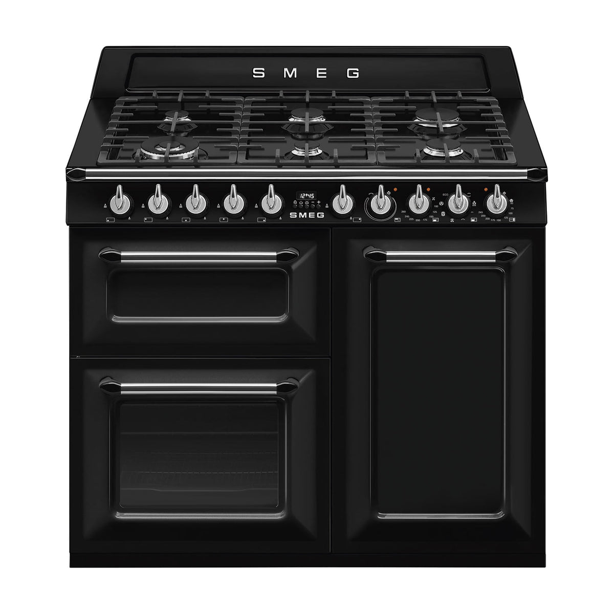 Cocina de gas Smeg TR103BL de 100 cm con 6 quemadores y tres hornos eléctricos