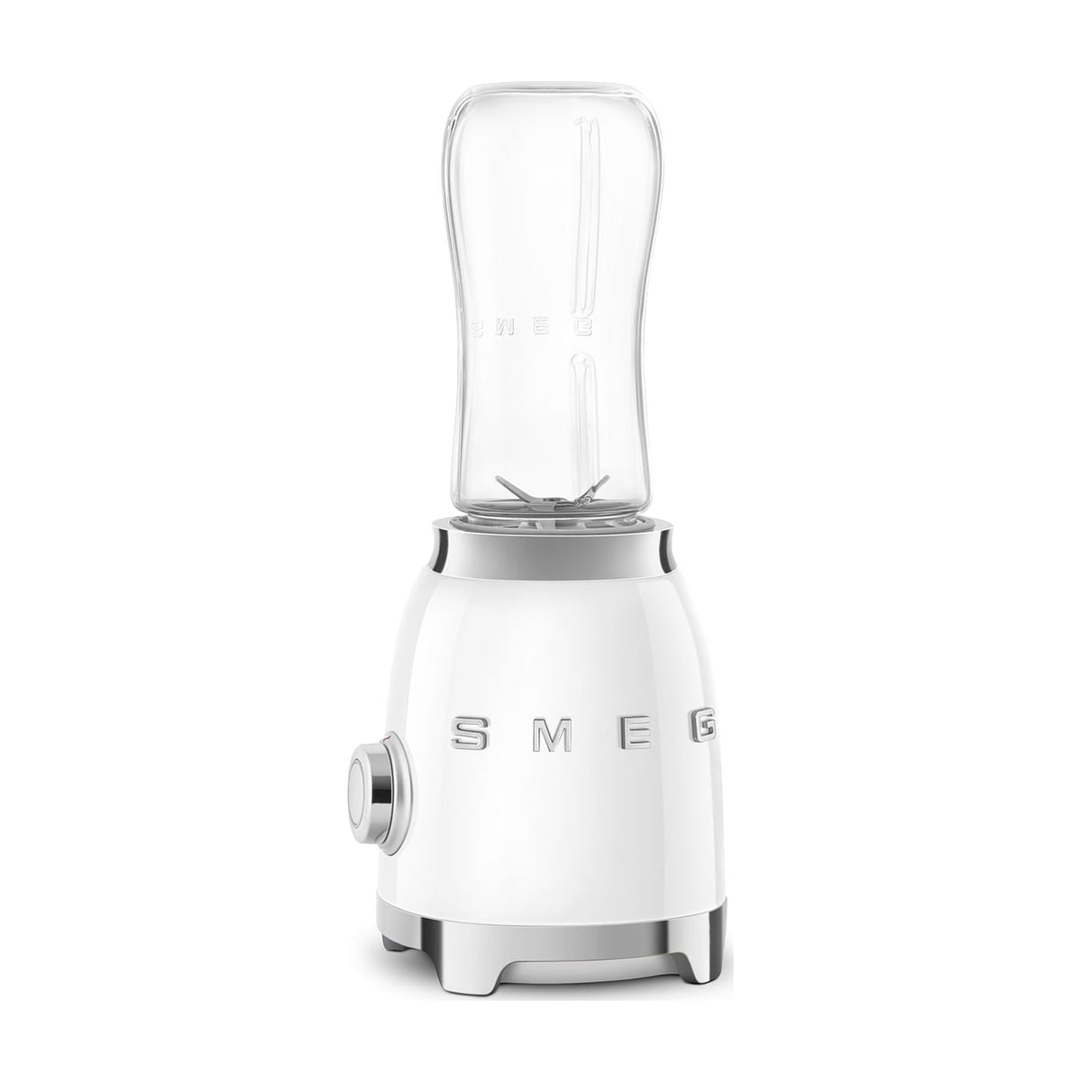 Mini batidora de vaso Smeg PBF01WHEU, 300 W y dos botellas de 600 ml
