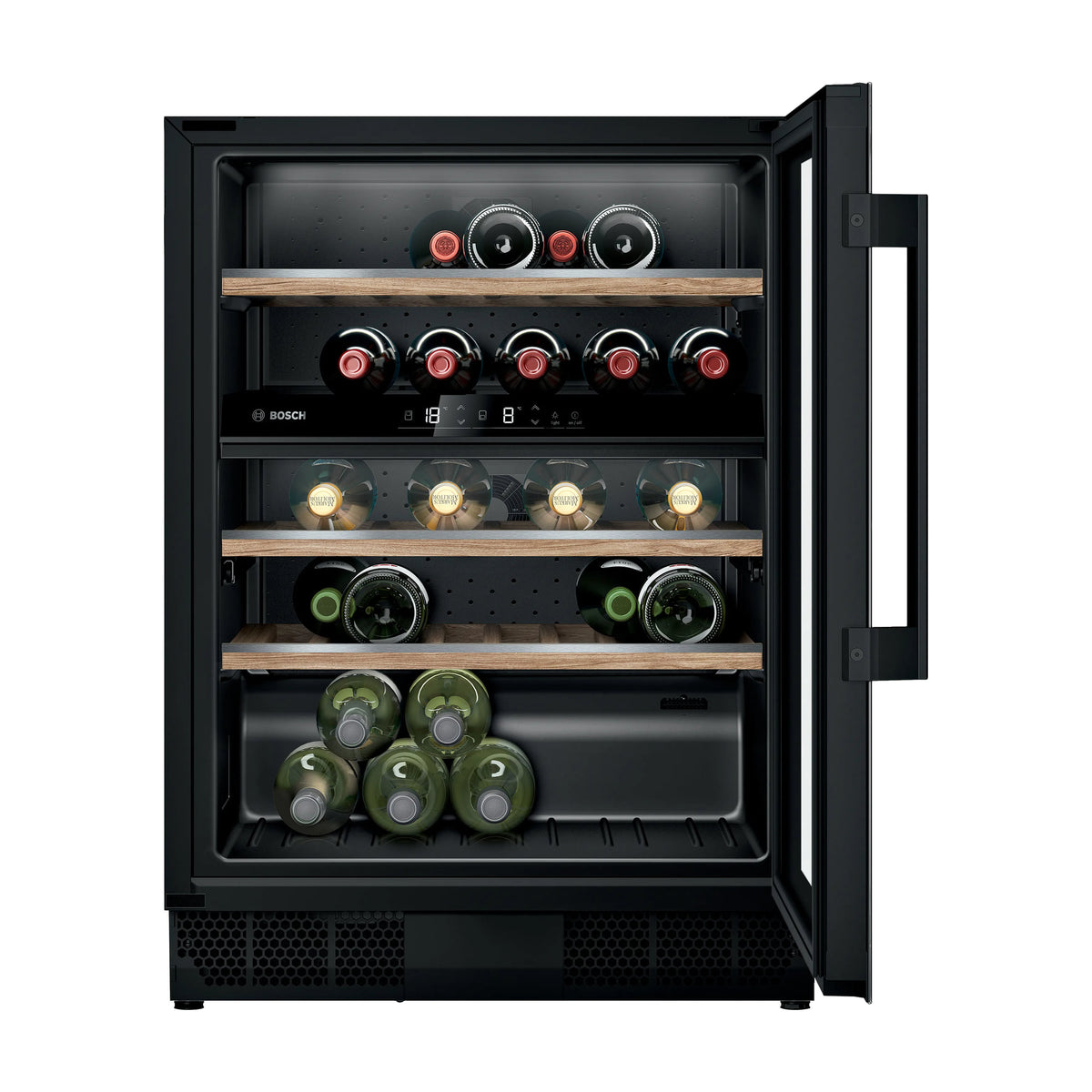 Vinoteca integrable Bosch KUW21AHG0, 44 botellas y 2 zonas