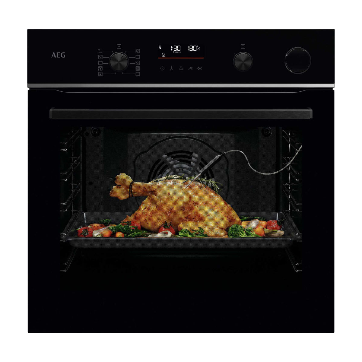 Horno de vapor AEG TR6PB531SB de 72 l con limpieza pirolítica y WiFi