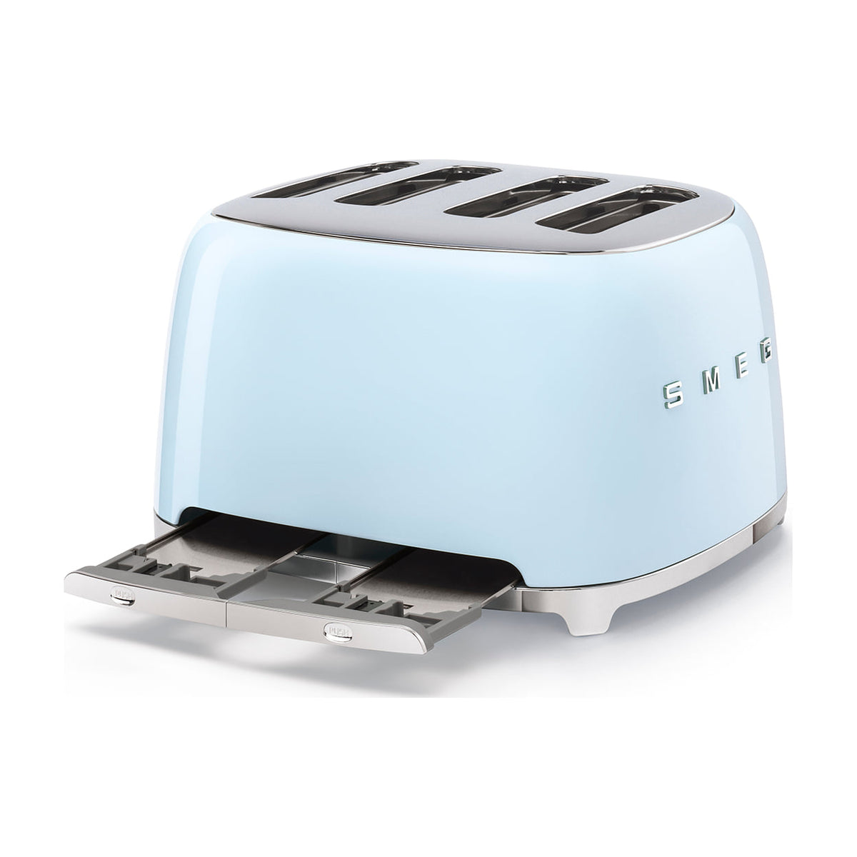 Tostadora Smeg TSF03PBEU de 4 ranuras y 2000 W, azul pastel