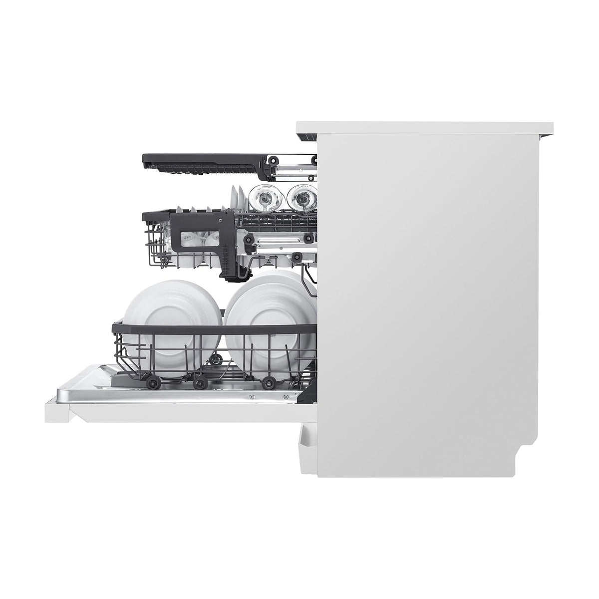 Lavavajillas LG DF355FW de libre instalación, 14 cubiertos, blanco