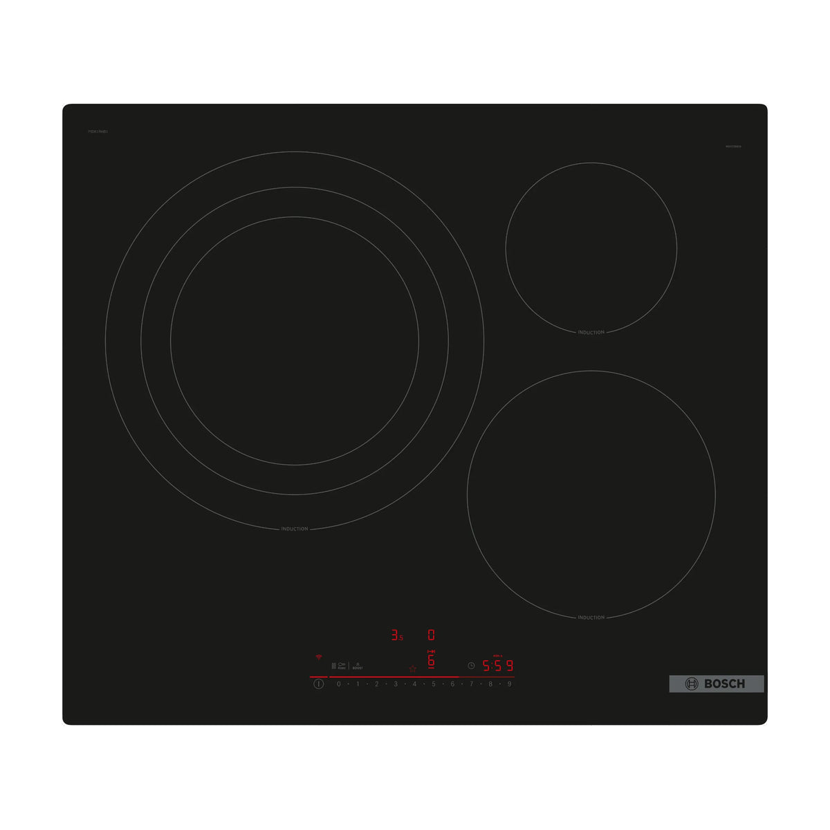Placa de inducción Bosch PID61RHB1E de 60 cm con Home Connect y zona triple de 32 cm
