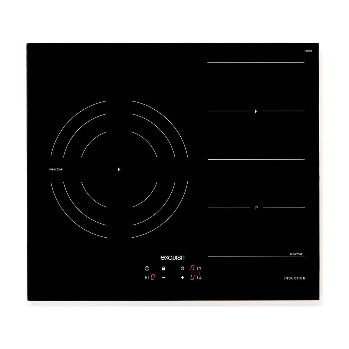 Placa de inducción Exquisit EKI 653F, 3 zonas y zona flexible