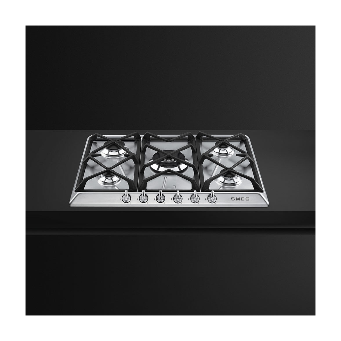 Placa de gas Smeg SR975XGH de 5 zonas, acero inoxidable