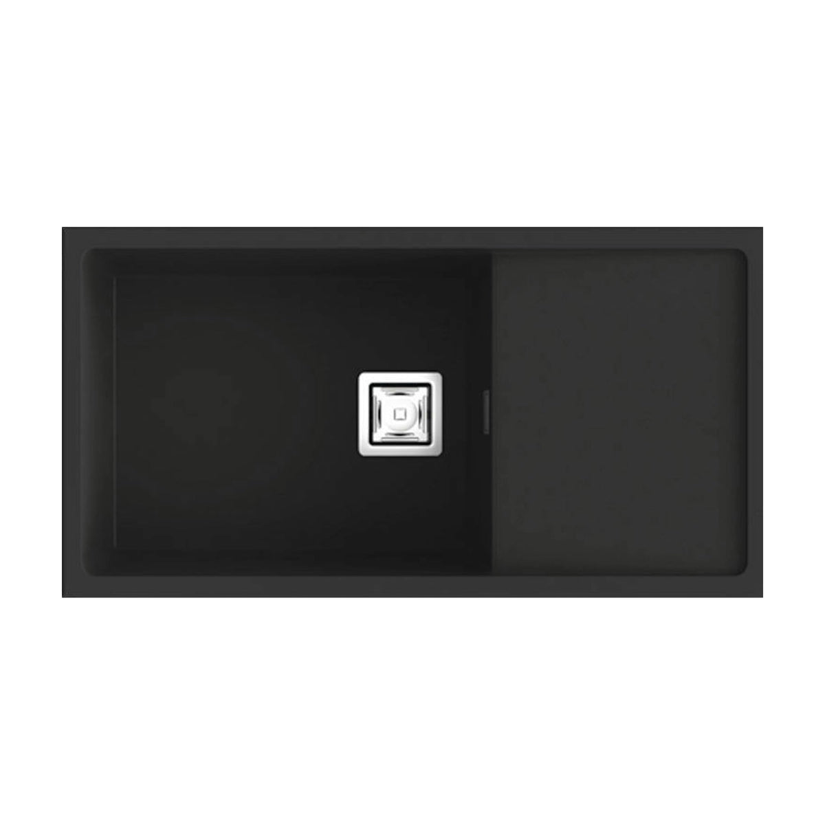 Fregadero Poalgi Zie 81 Roc Stone®, negro mate con escurridor