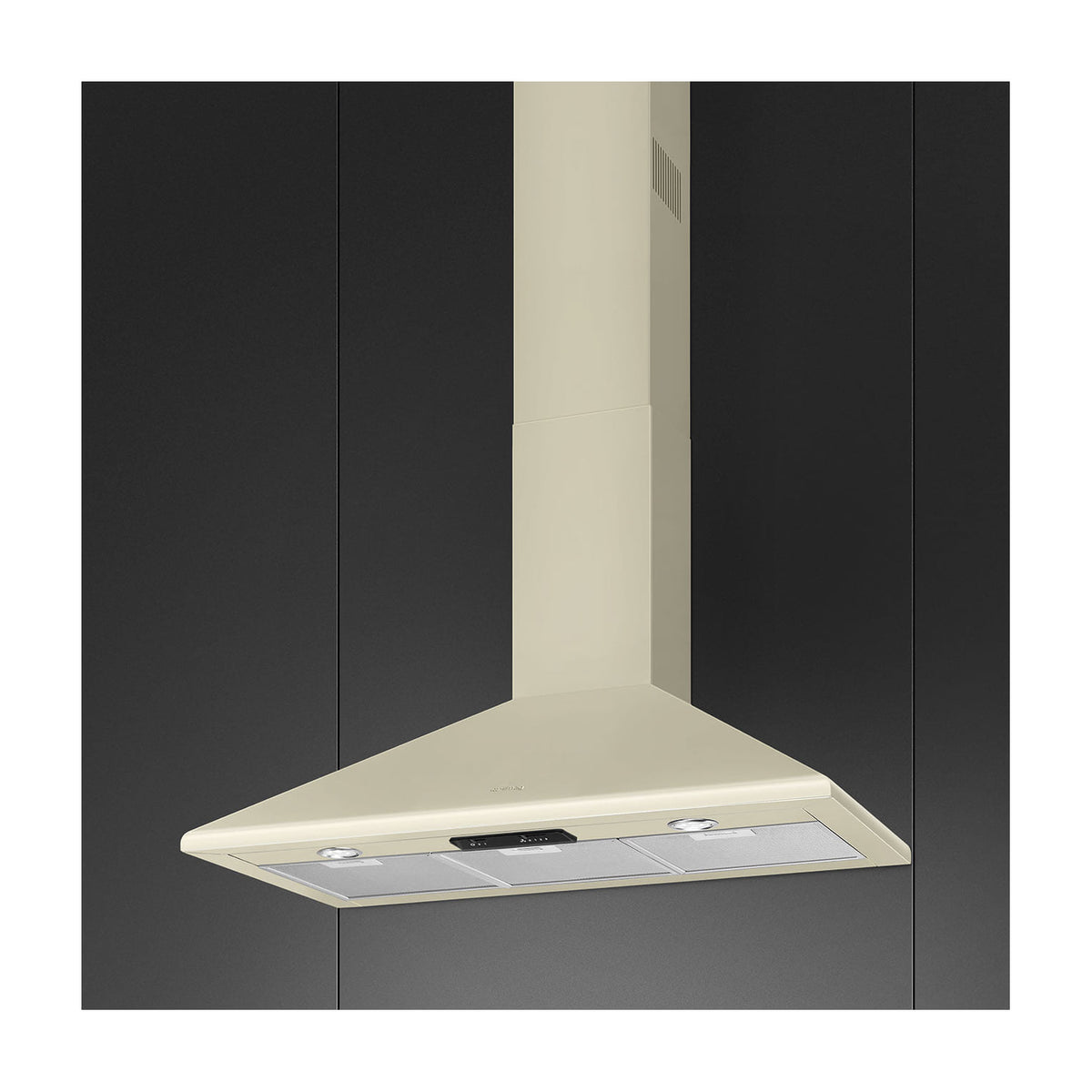 Campana decorativa Smeg KSED95PE de 90 cm, crema y 3 velocidades