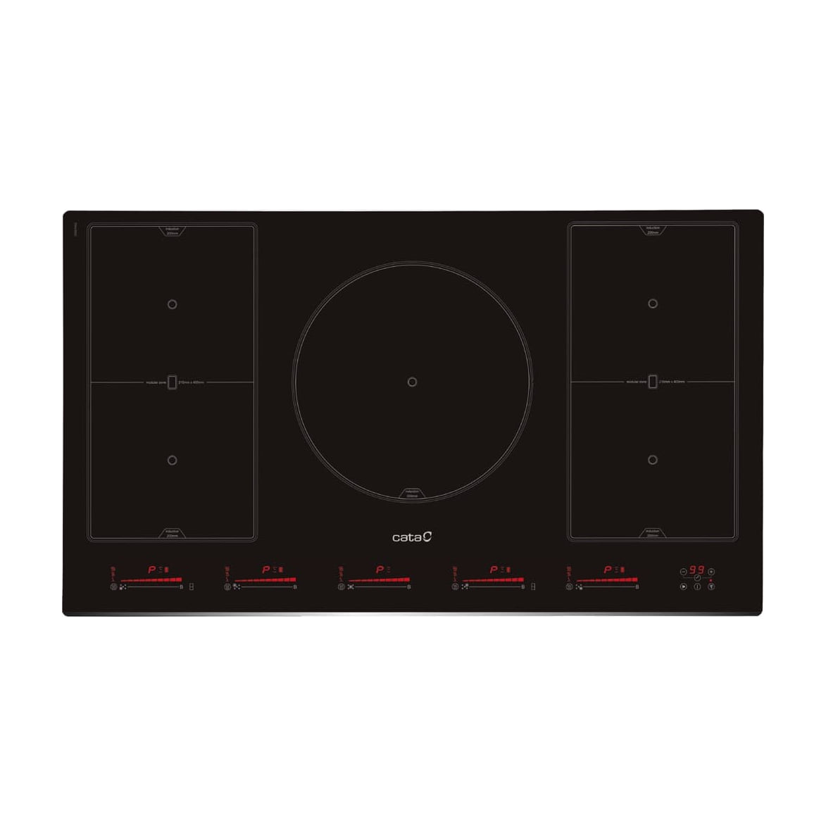 Placa de inducción Cata INSB 9012 BK, 90 cm y 5 zonas