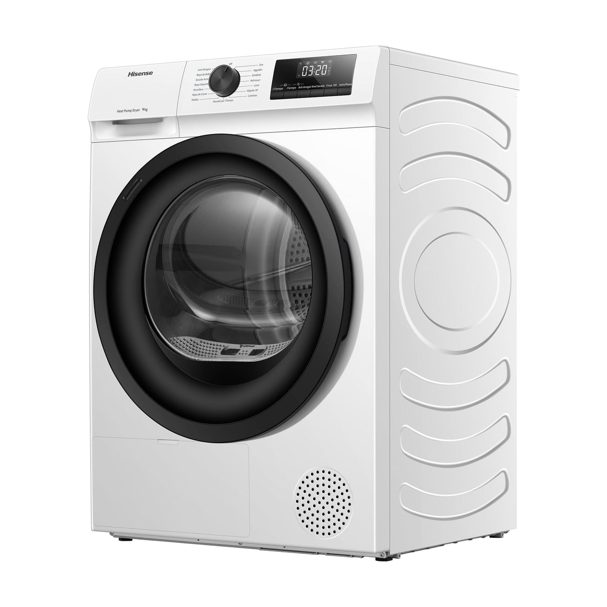 Secadora Hisense DHQE900UWDC de bomba de calor, 9 kg, clase D