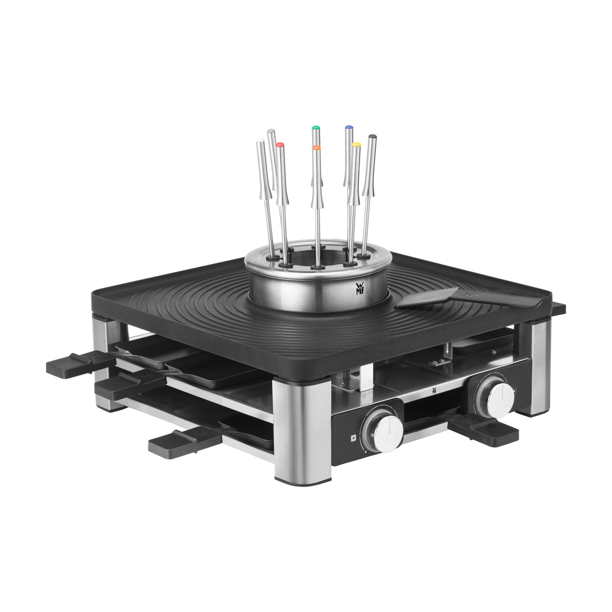 Raclette WMF Lumero Gourmet 3 en 1 con fondue y grill, 1800 W