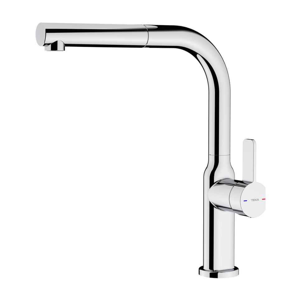 Grifo de cocina Teka Oval 938 monomando extraíble, cromado
