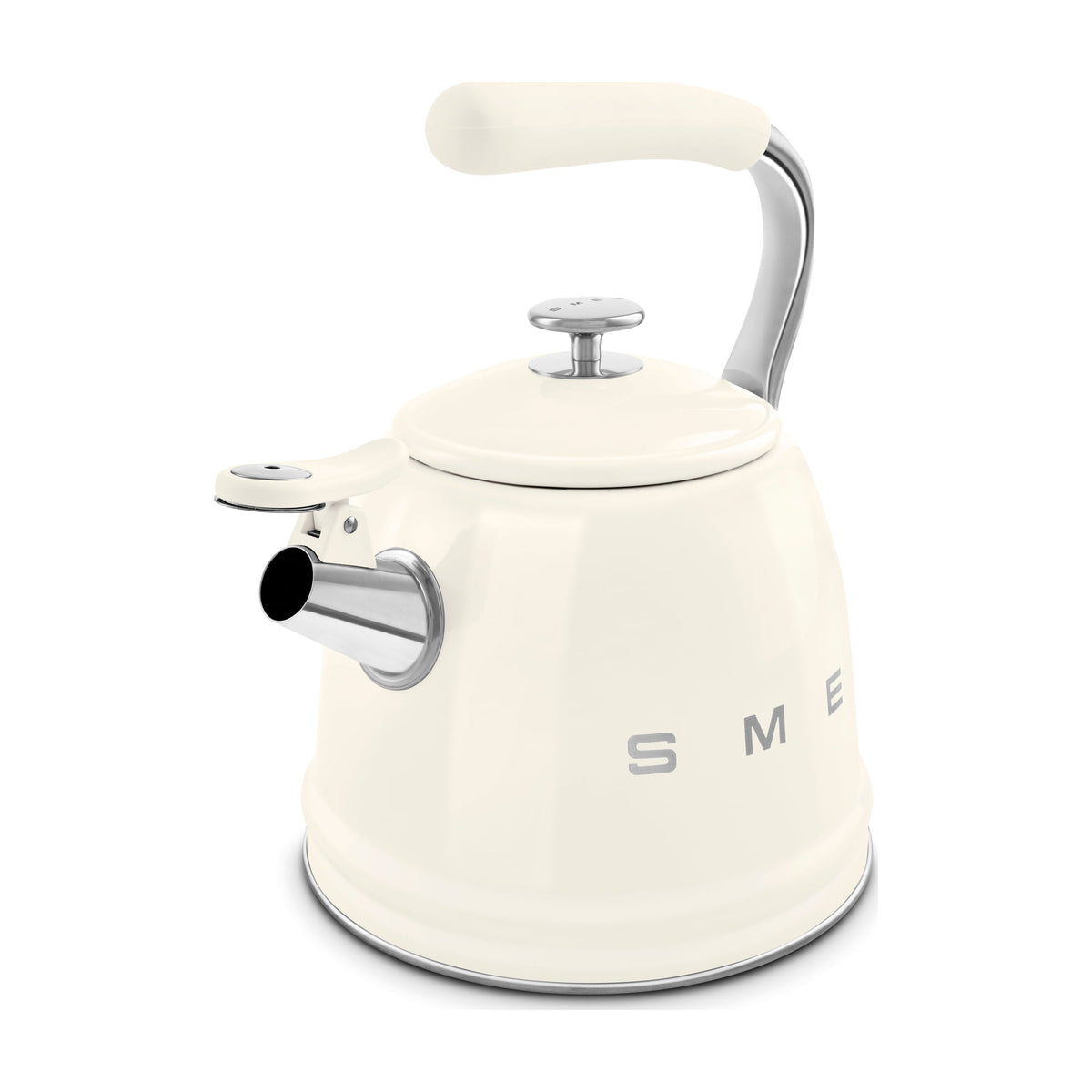 Hervidor silbante Smeg WKF01CR de 2,3 l, crema y apto para inducción