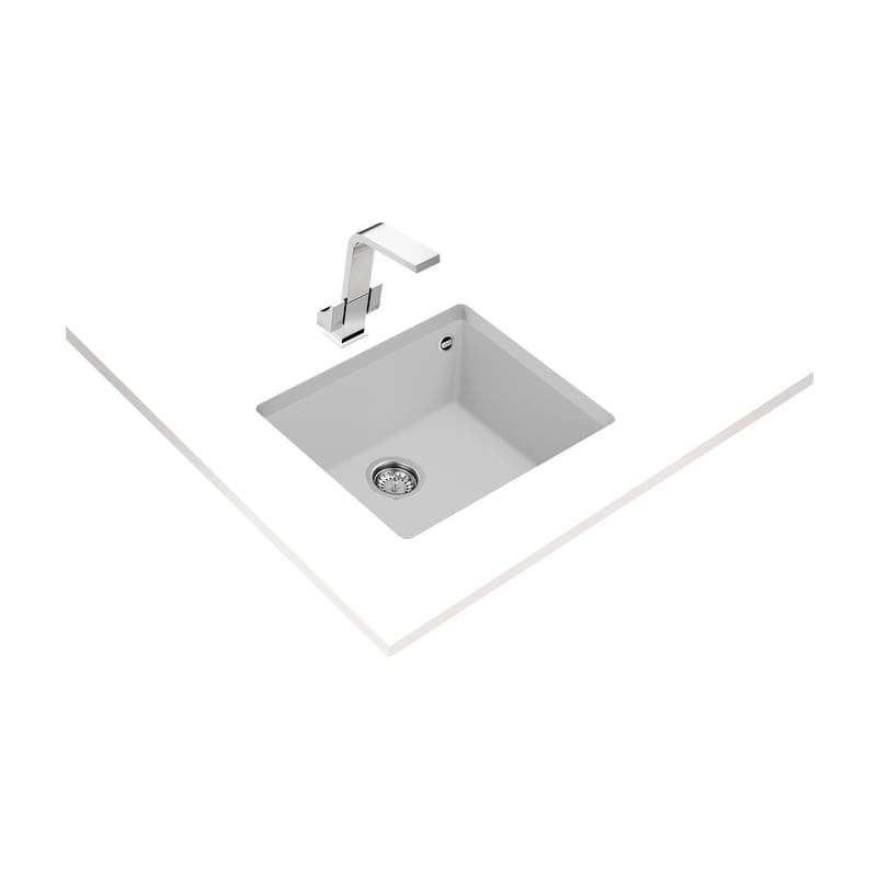 Fregadero Teka Square 50.40 TG blanco ártico, bajo encimera de una cubeta