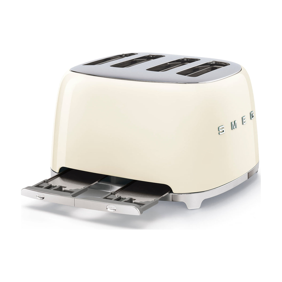 Tostadora Smeg TSF03CREU de 4 ranuras y 2000 W, crema