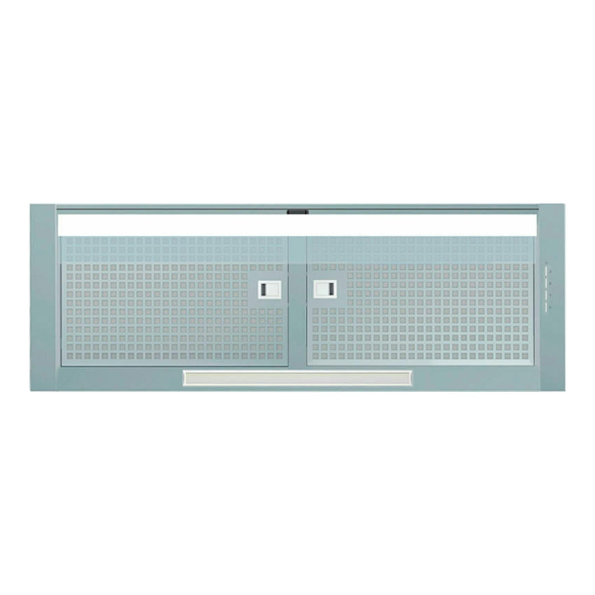 Campana integrable Cata CoronaX90/B Inox, vista frontal, acabado inox con dos paneles perforados.