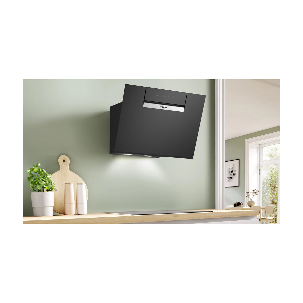 Campana decorativa inclinada Bosch DWK67FN60, 60 cm, Home Connect