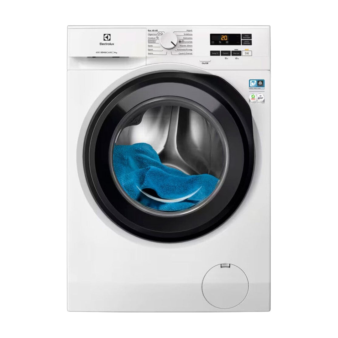 Lavadora de carga frontal Electrolux EFI6194O2B, 9 kg y 1400 rpm