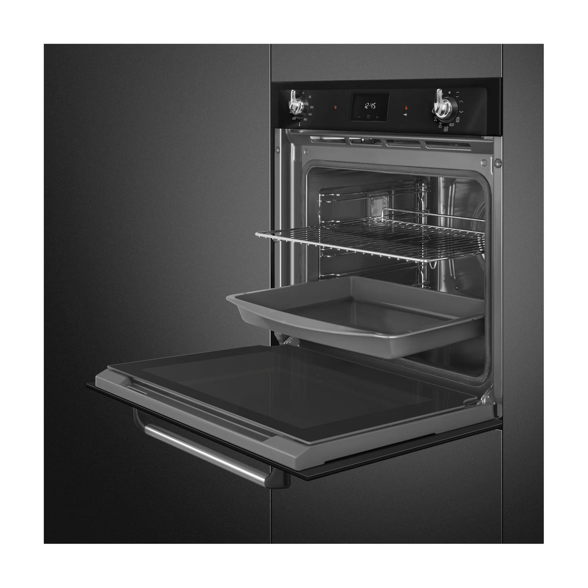 Horno multifunción Smeg SOP6900TN pirolítico de 68 litros, negro