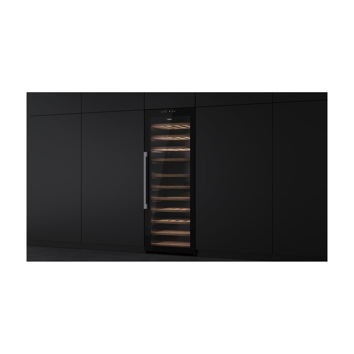 Vinoteca Teka Sommelier RVF 10051 GBK de 51 botellas, cristal negro