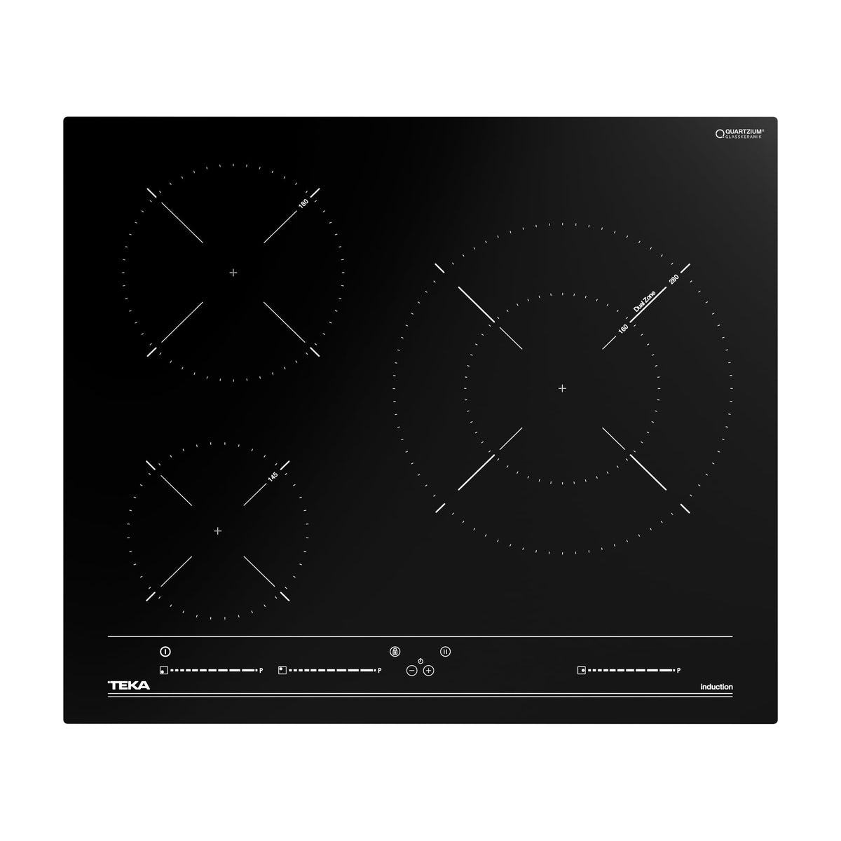 Placa de inducción Teka IBC 63015 MSS, 3 zonas y control Multislider, 60 cm