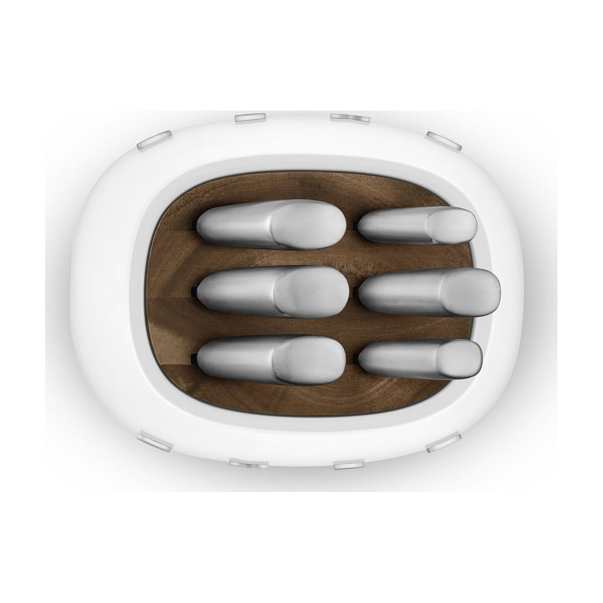 Set de cuchillos Smeg KBSF02WH con bloque blanco y 6 cuchillos de acero inoxidable