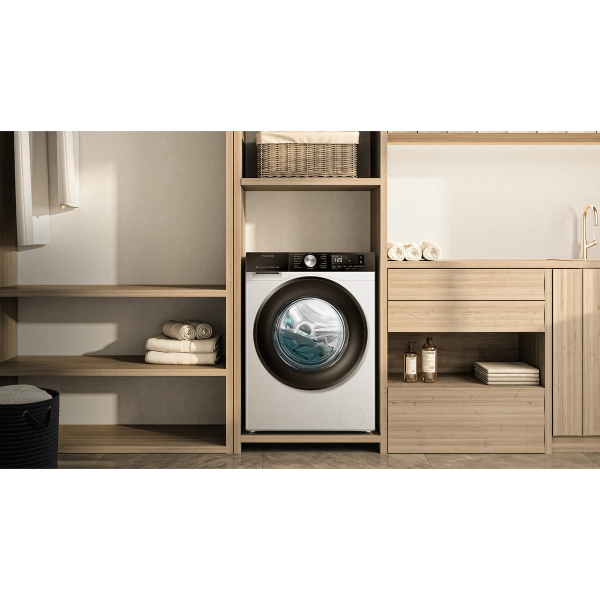 Lavadora Hisense WF3S1243BW3 de 12 kg y 1400 rpm
