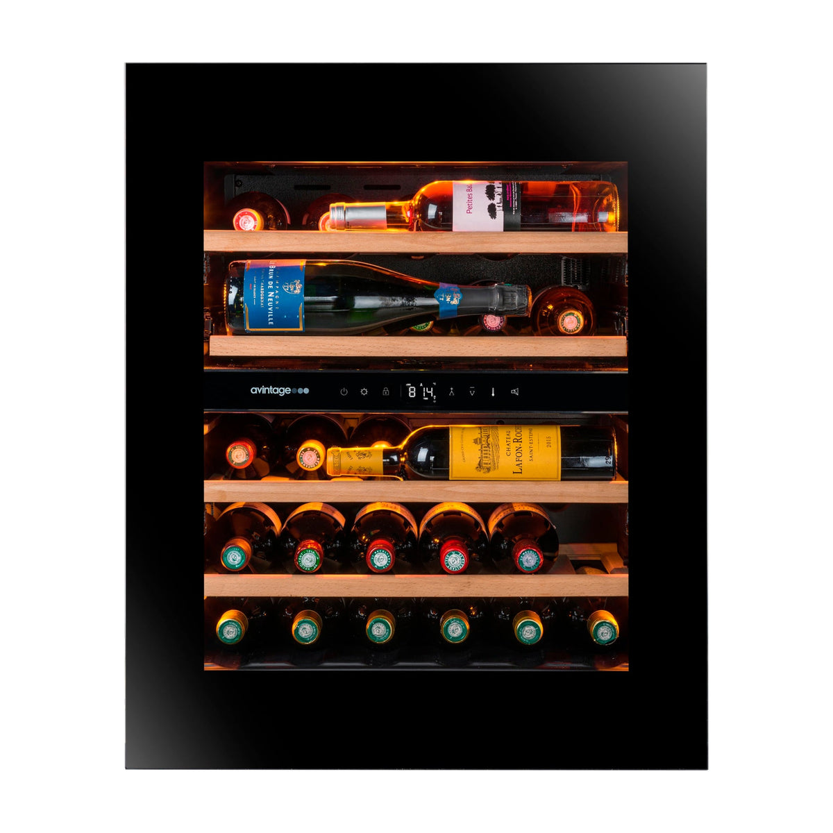 Vinoteca integrable Avintage AVI72PLATINUM, 29 botellas y 2 zonas