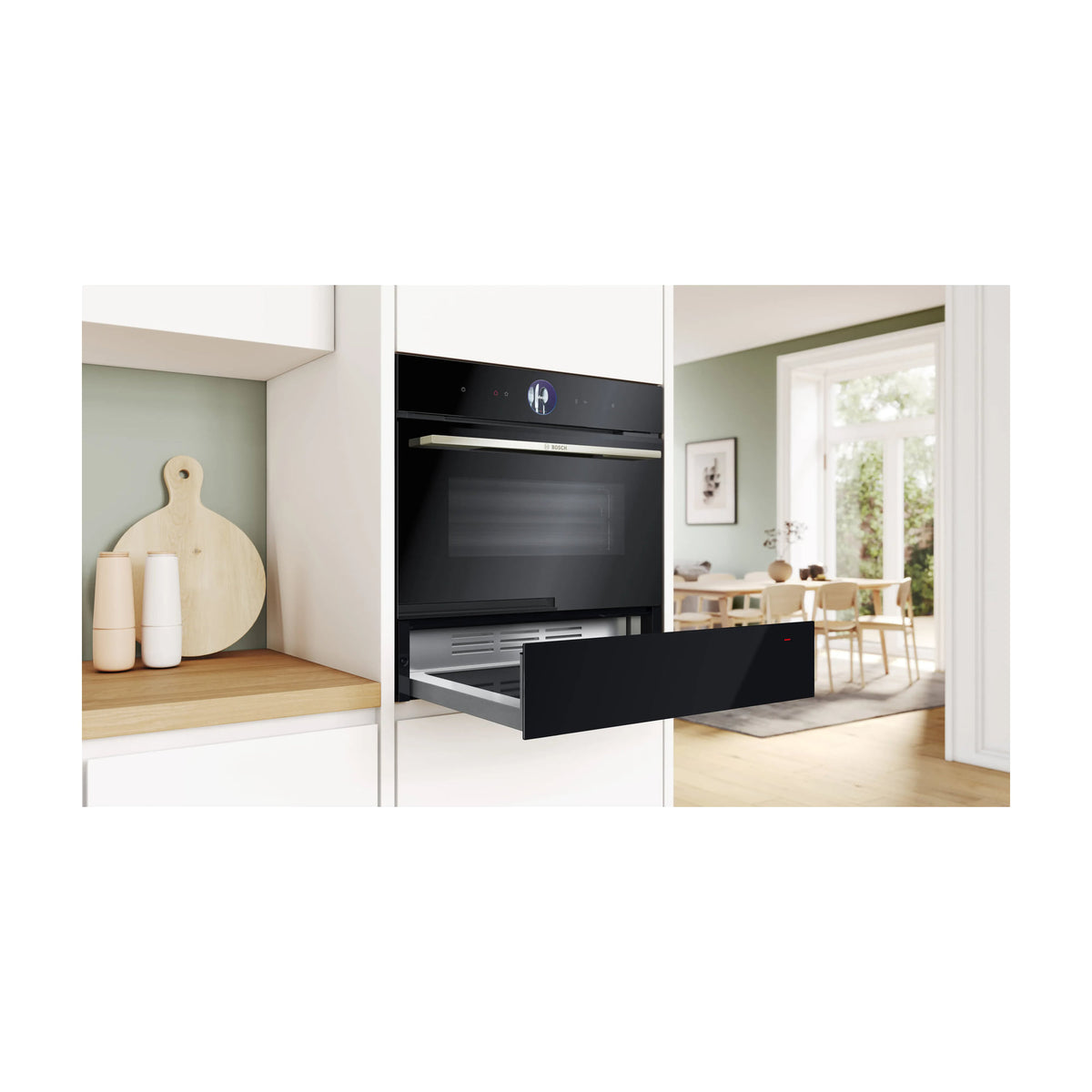 Cajón calientaplatos Bosch BIC7101B1 Serie 8, 20 litros, negro
