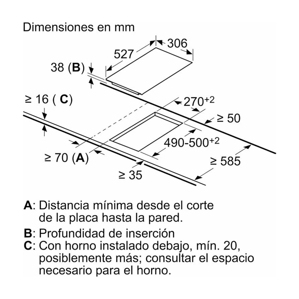 Placa vitrocerámica Bosch PKF375FP2E de 30 cm y 2 zonas
