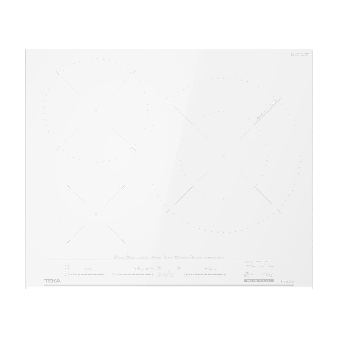 Placa de inducción Teka MestrePaeller IZC 63632 MPT WH blanca, 60 cm y 3 zonas