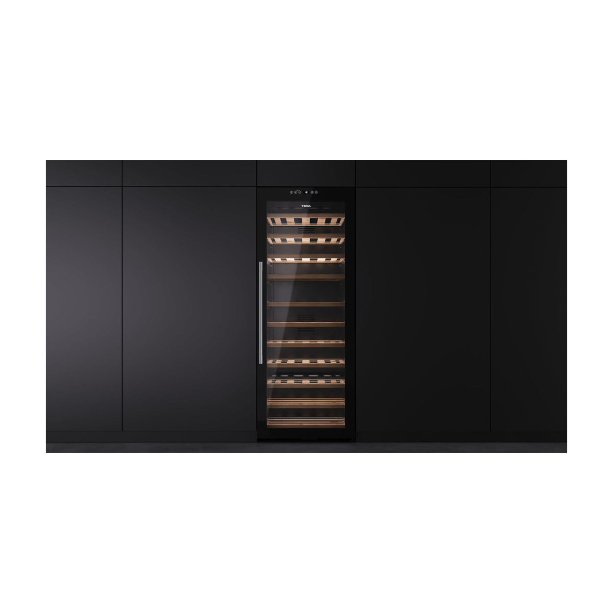 Vinoteca Teka Sommelier RVF 10051 GBK de 51 botellas, cristal negro