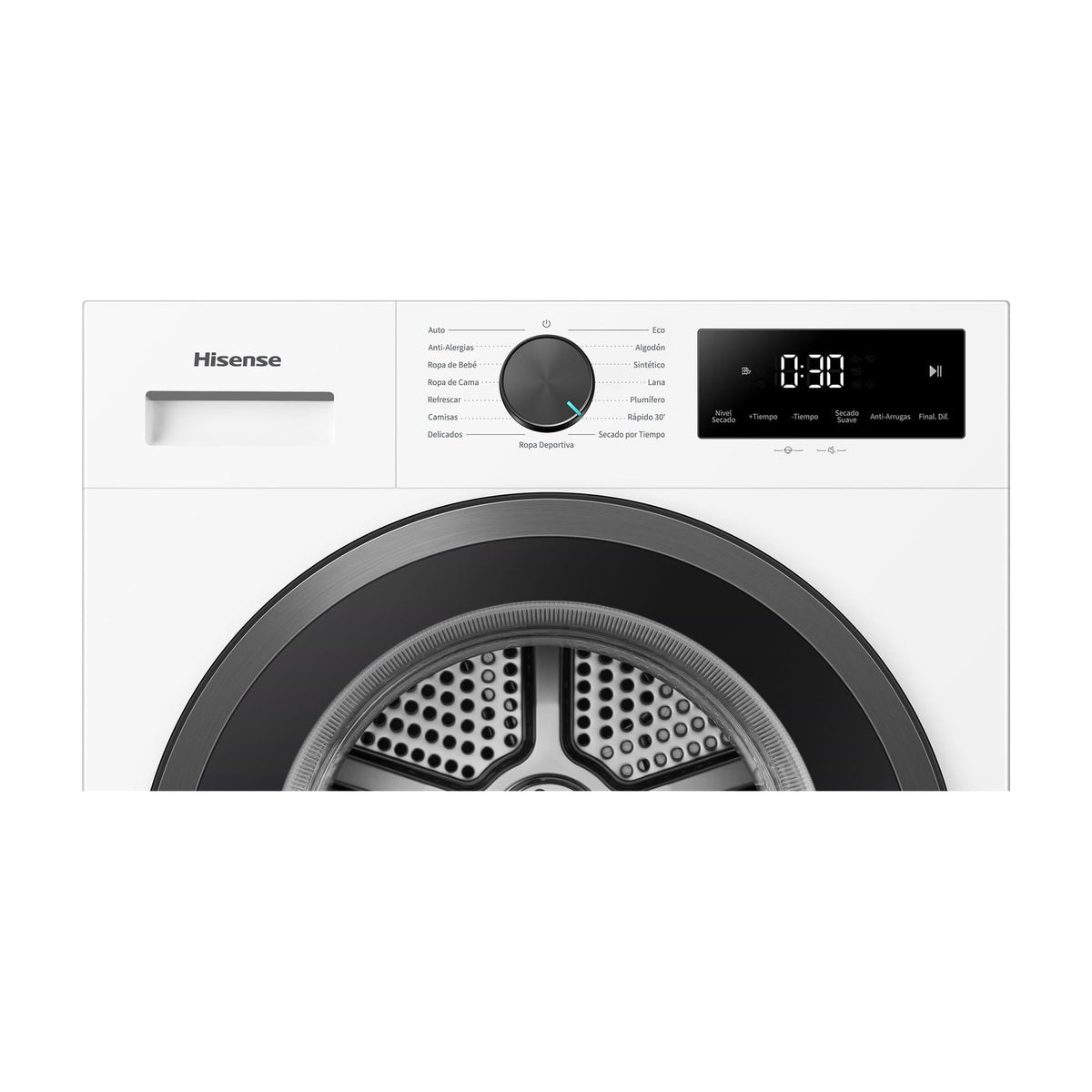 Secadora Hisense DH1I900UWDC de bomba de calor, 9 kg y clase D