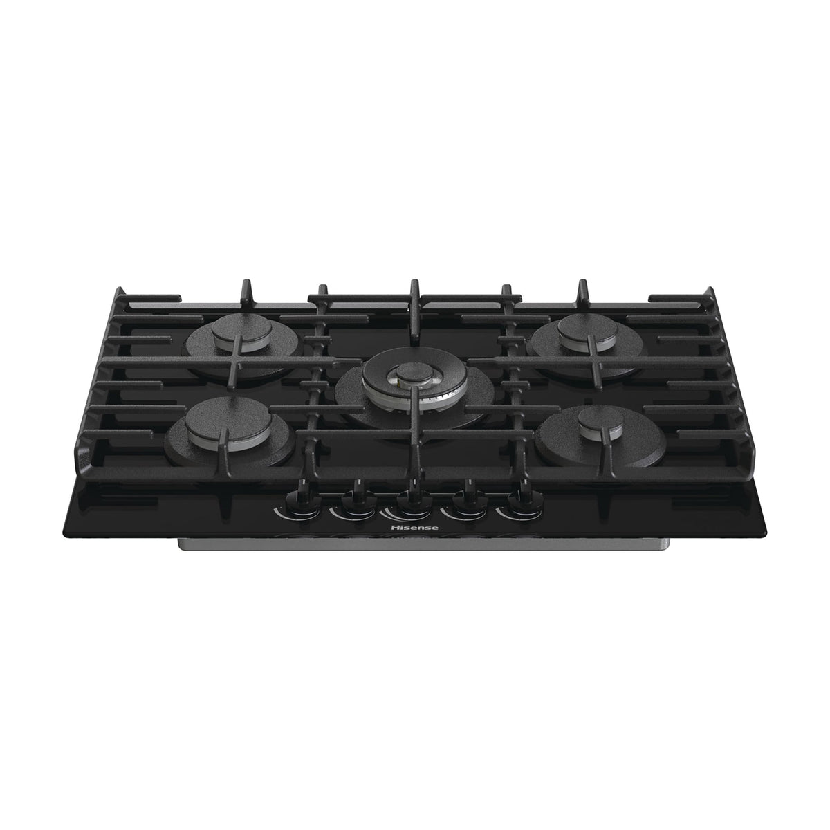 Placa de gas Hisense GG773B de 75 cm con 5 quemadores y cristal negro