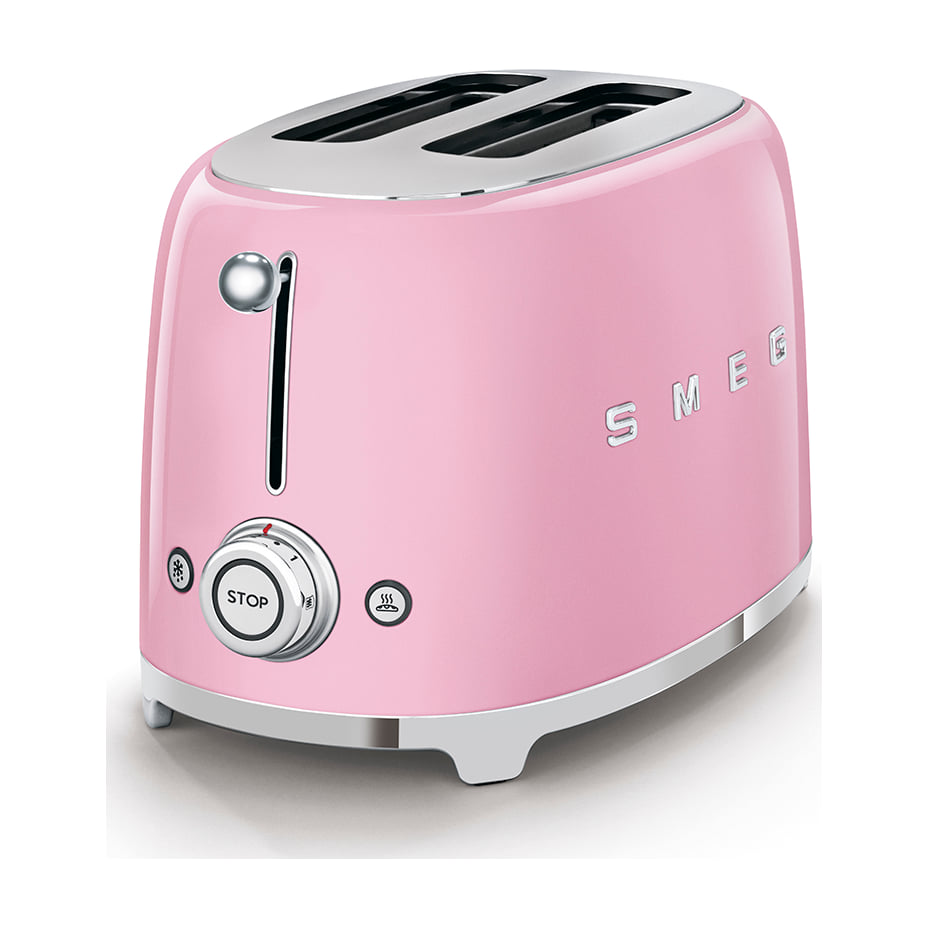 Tostadora Smeg TSF01PKEU rosa, 2 ranuras y 950 W