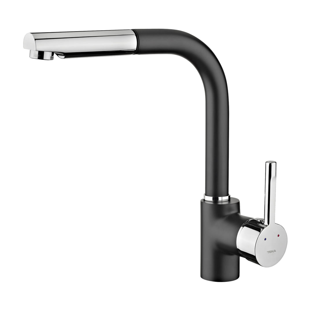 Grifo de cocina Teka ARK 938 negro, monomando con caño extraíble