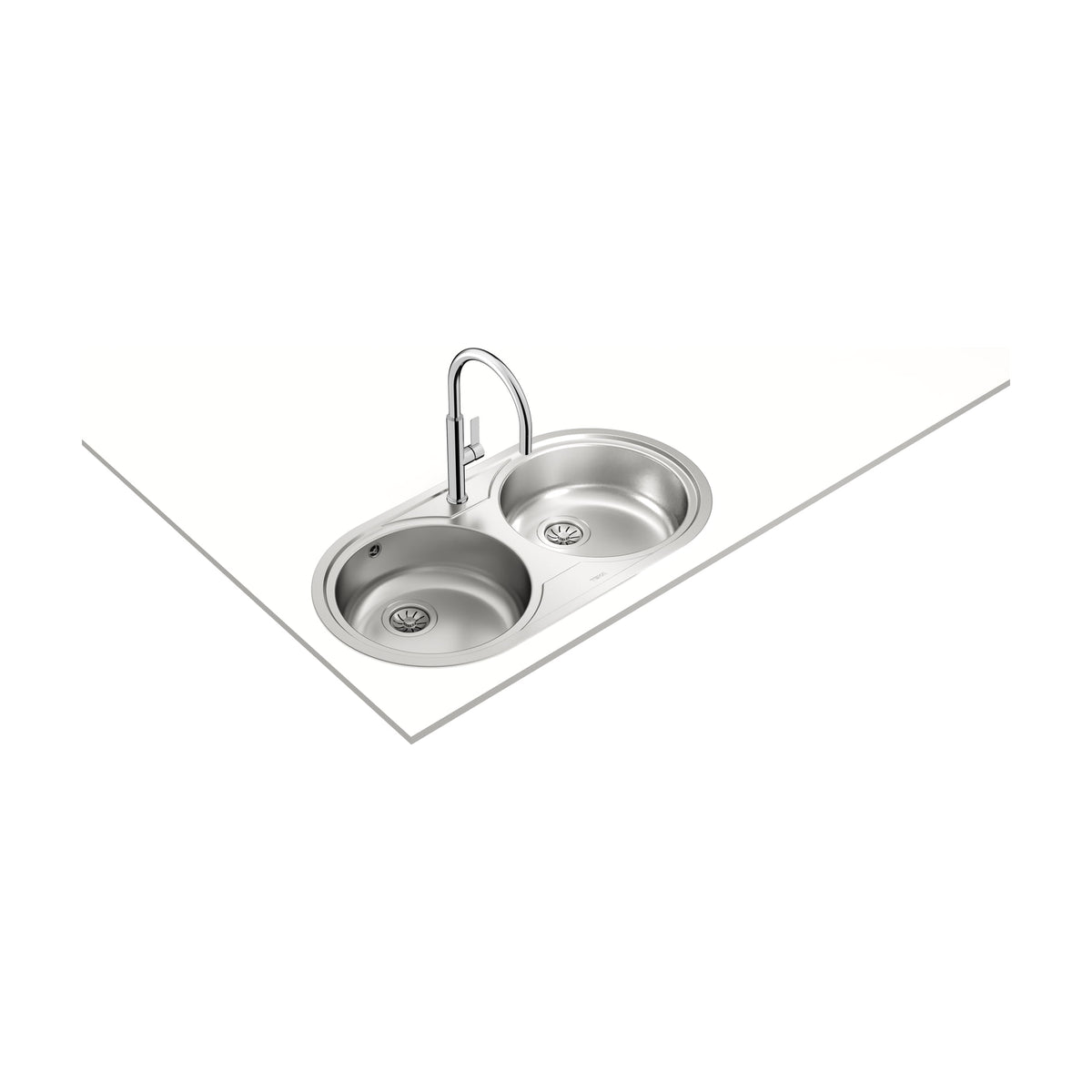 Fregadero Teka Duetta 2C de acero inoxidable con dos cubetas redondas