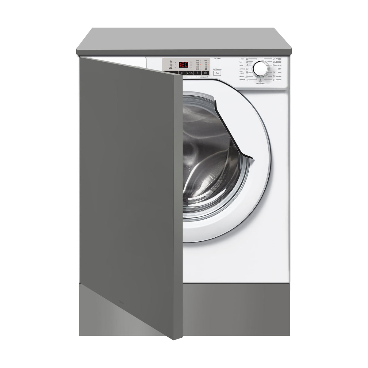 Lavadora integrable Teka LI5 1080 EUI WH de 8 kg y 1000 rpm