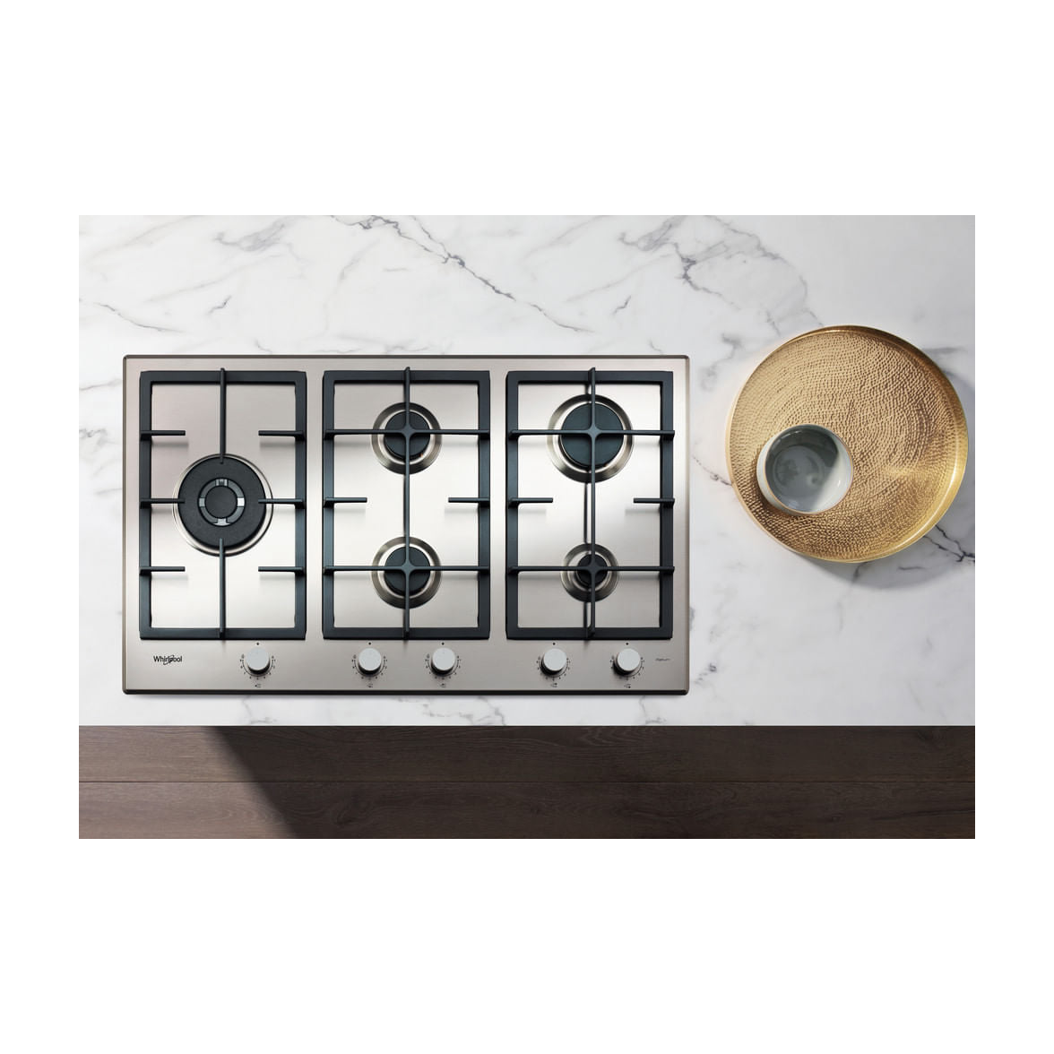 Placa de gas Whirlpool GMAL 9522/IXL de 86 cm con 5 quemadores