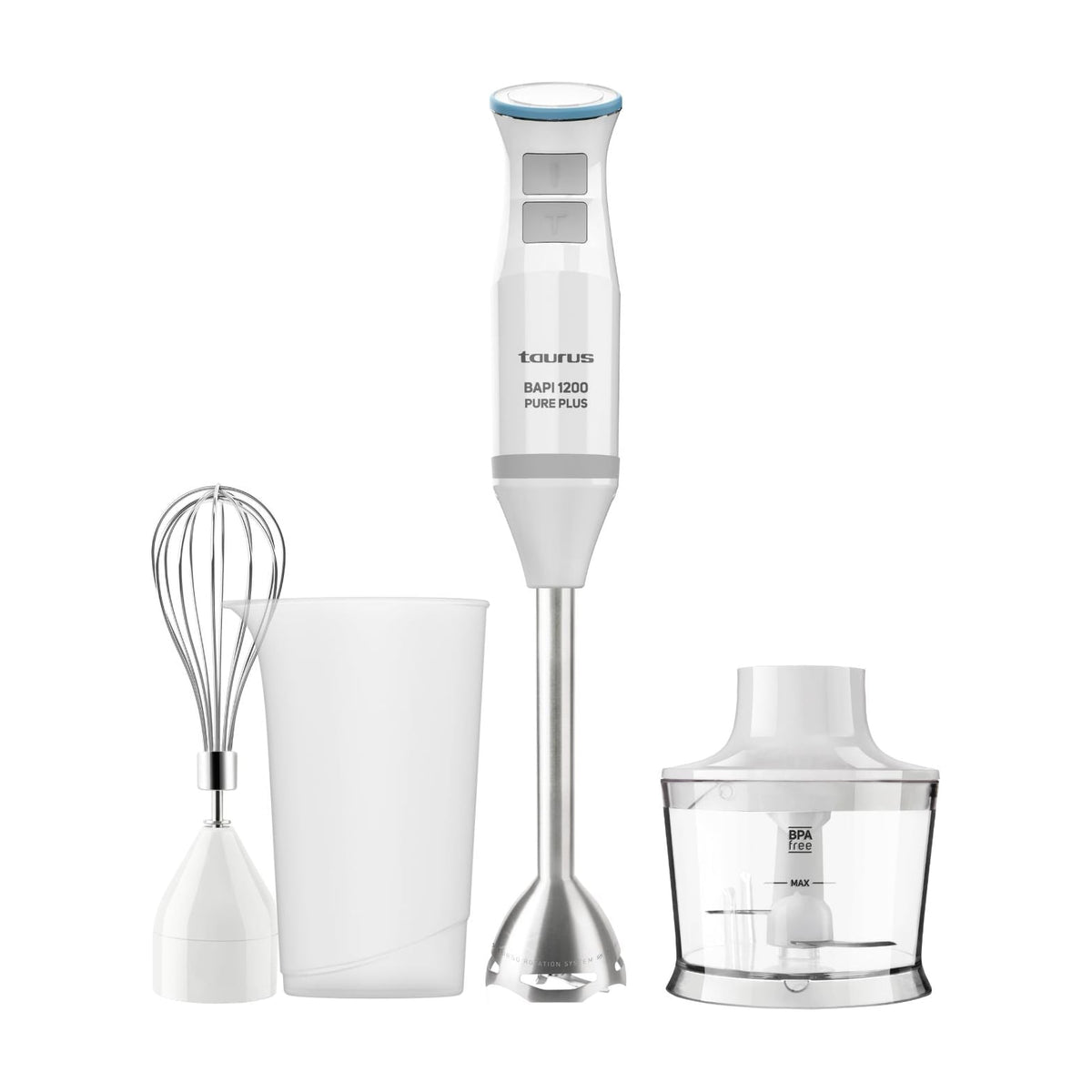 Batidora de mano Taurus Bapi 1200 Pure Plus, 1200 W y 20 velocidades