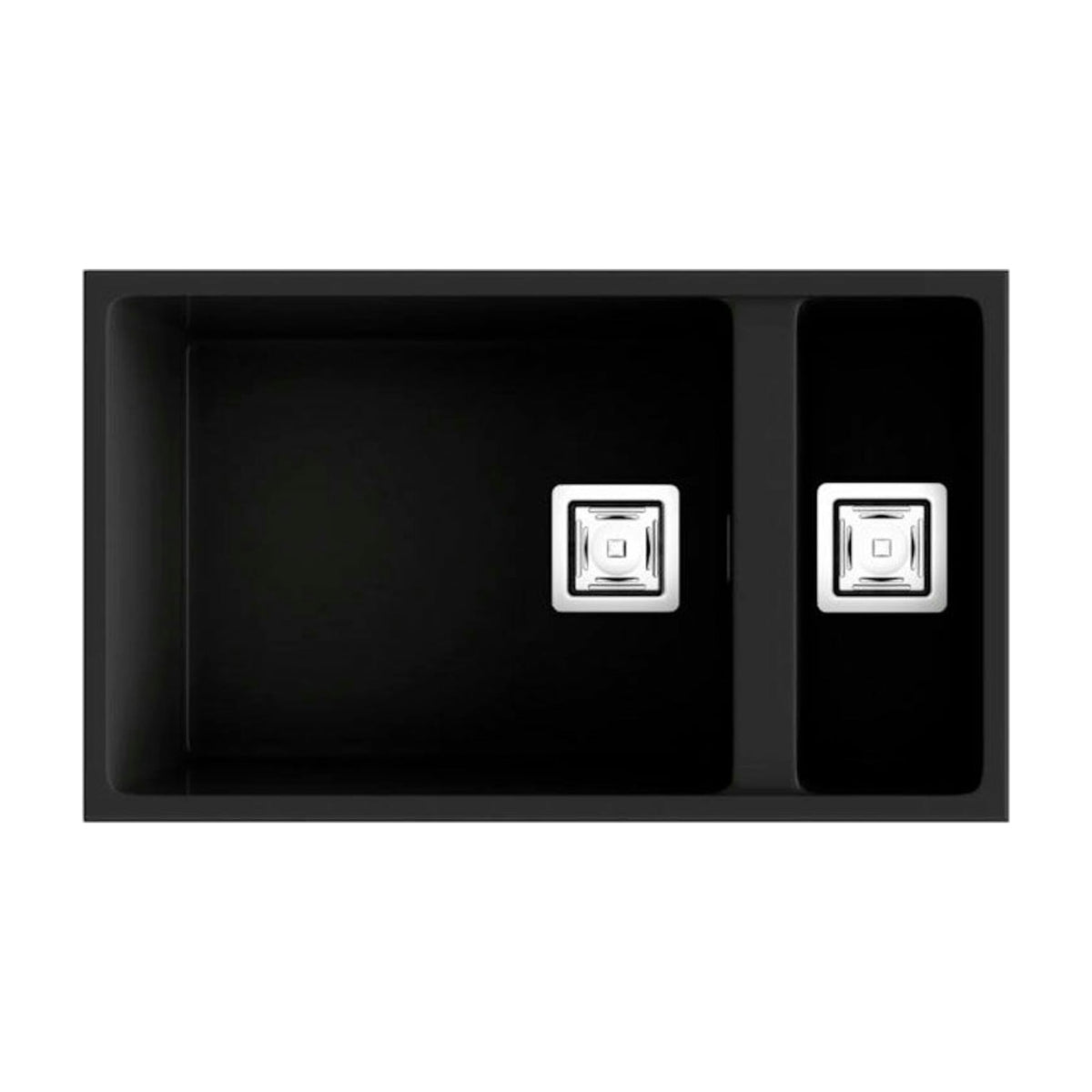Fregadero Poalgi Zie 70 1½C de resina, negro brillo
