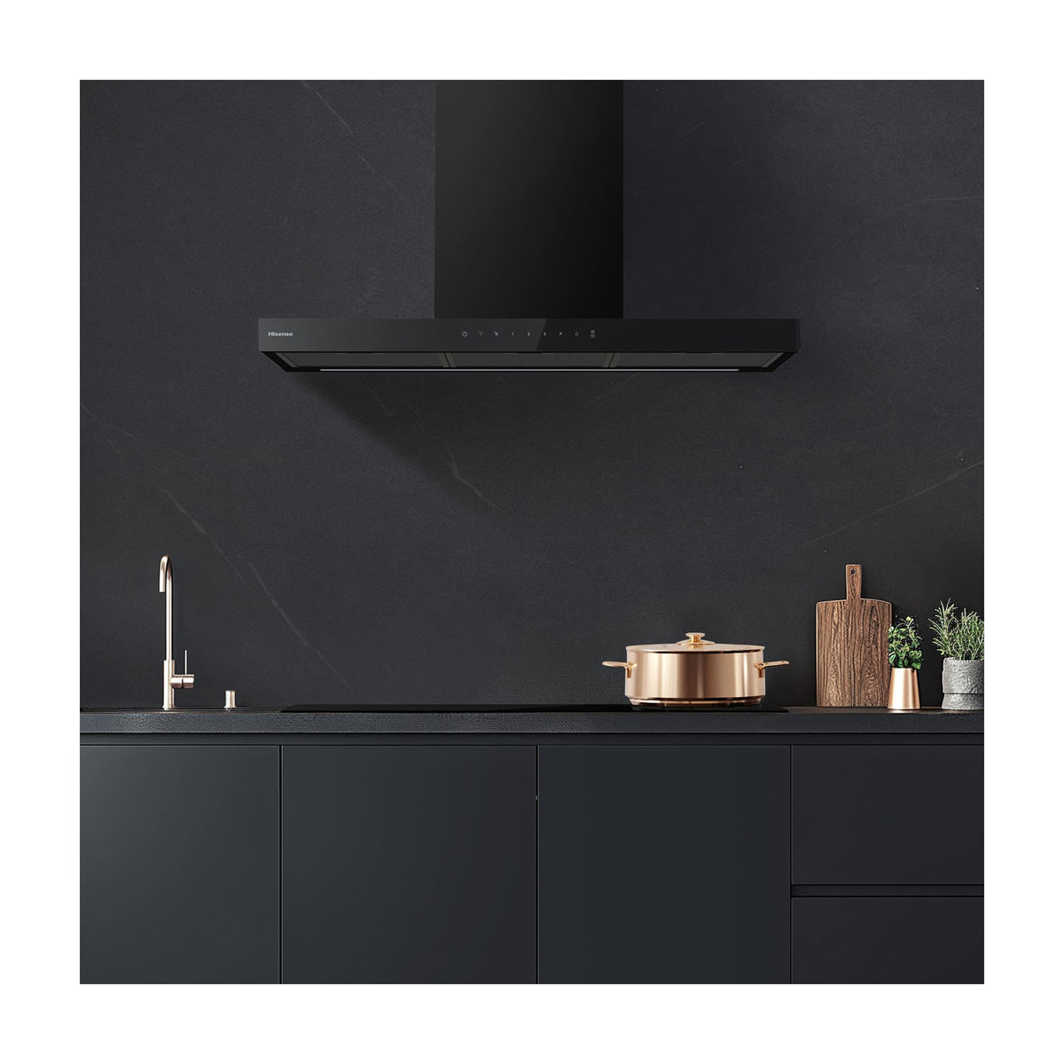 Campana decorativa Hisense CH9T6226B de 90 cm, negra
