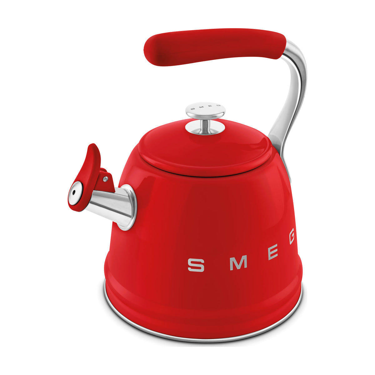Hervidor silbante Smeg WKF01RD de 2,3 l, rojo y apto para inducción