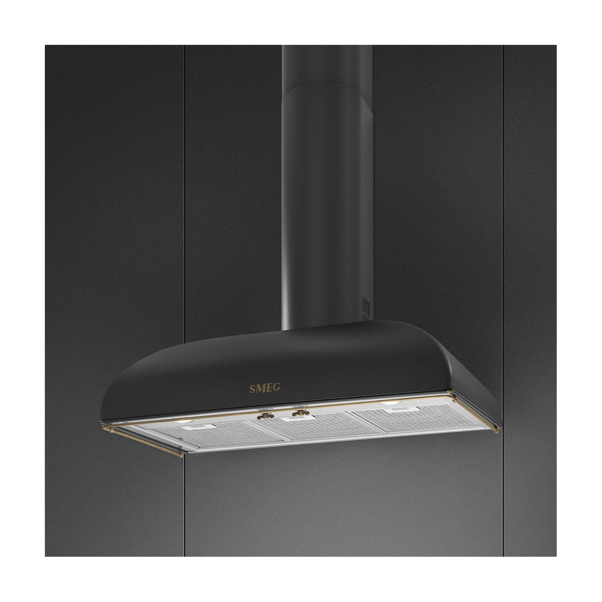 Campana decorativa Smeg KS89AOE de 90 cm, antracita y LED