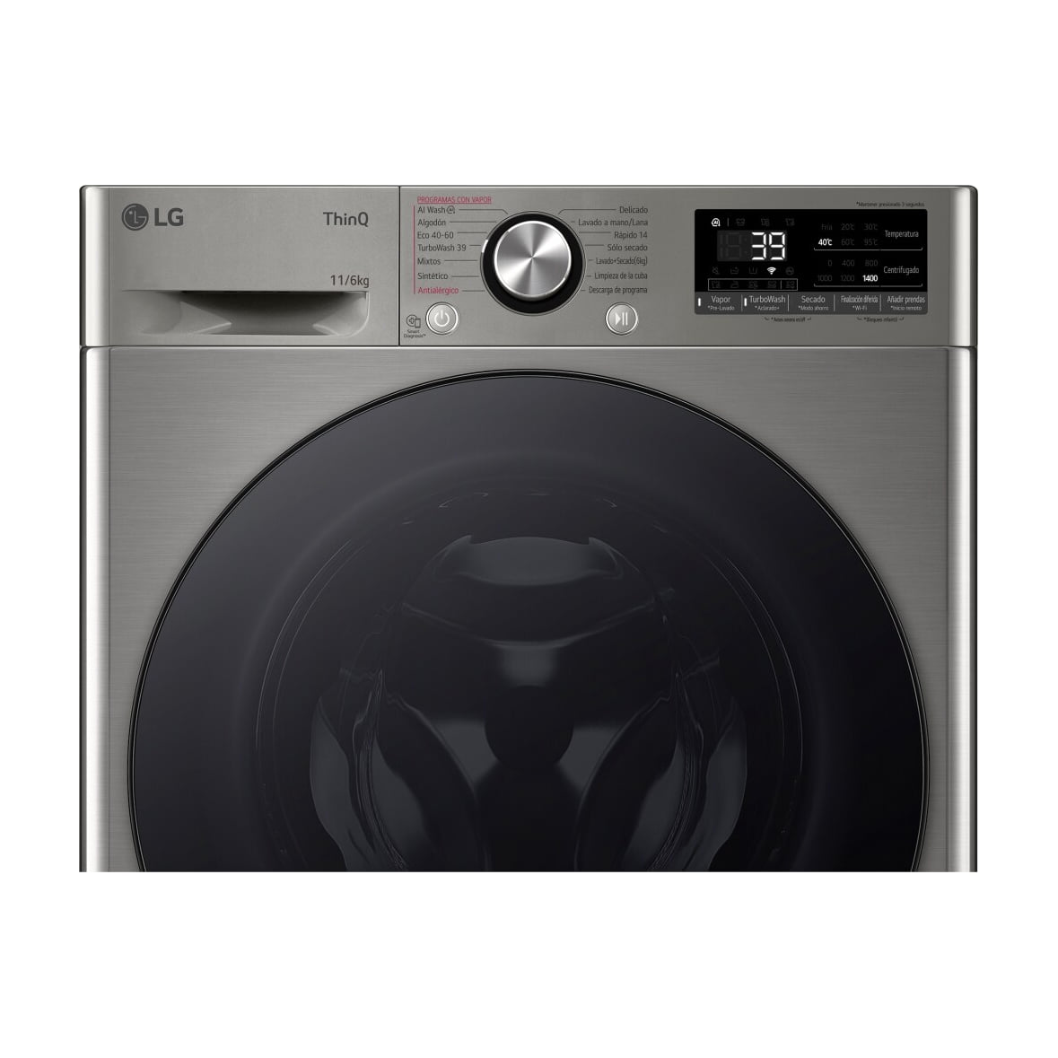 Lavasecadora LG F4DR7011AGS de 11/6 kg, inox antihuellas