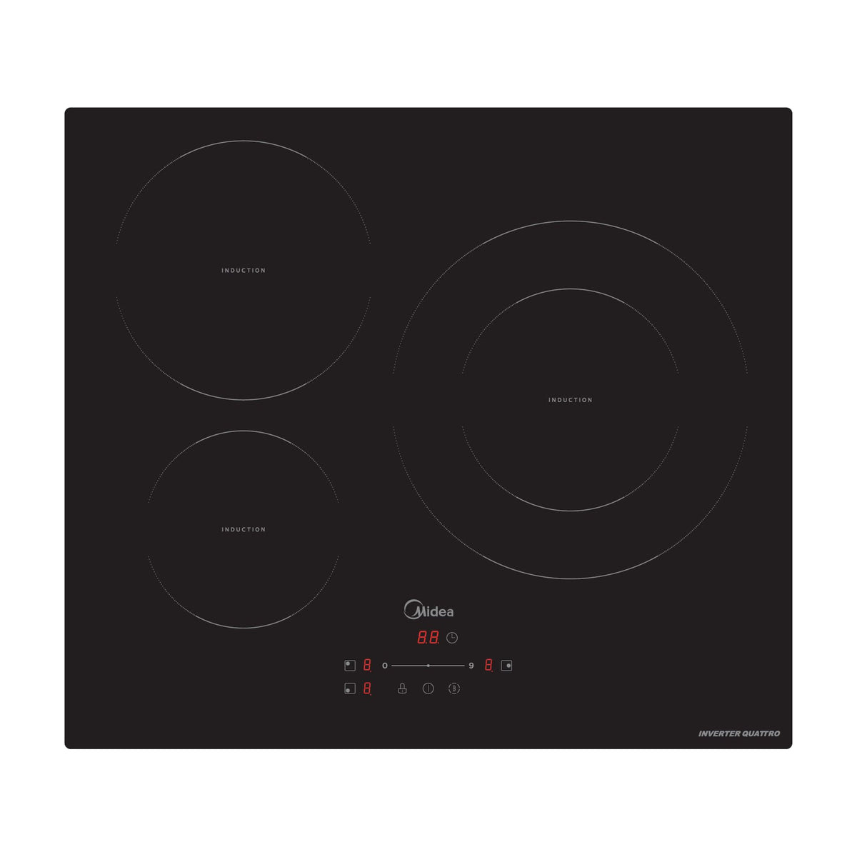 Placa de inducción Midea MIH740T278K0 de 3 zonas y 7400 W
