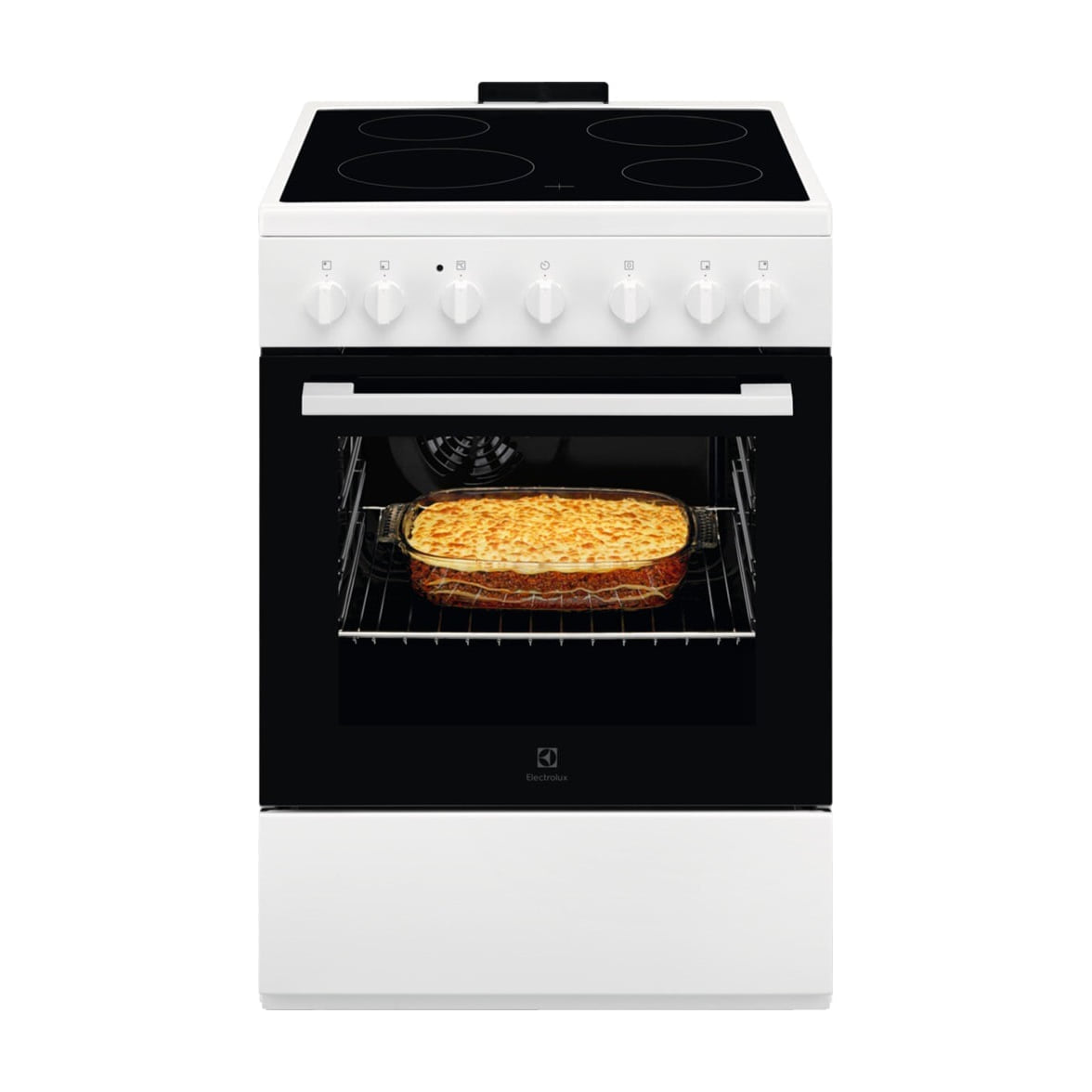 Cocina vitrocerámica Electrolux LKR620066W de 4 zonas y horno multifunción de 57 l