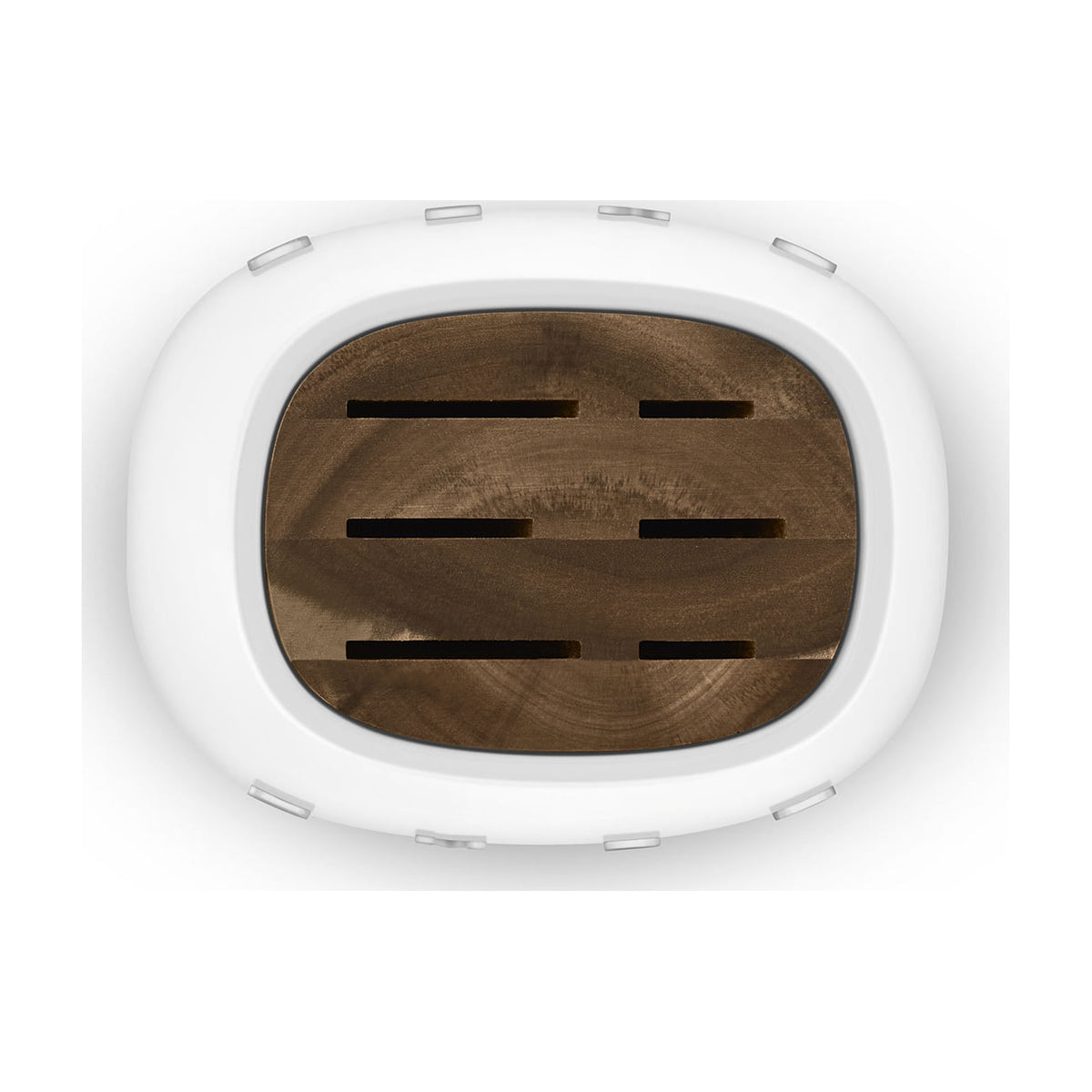 Set de cuchillos Smeg KBSF02WH con bloque blanco y 6 cuchillos de acero inoxidable